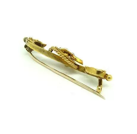 Antique Edwardian 15ct Gold Seed Pearl Brooch