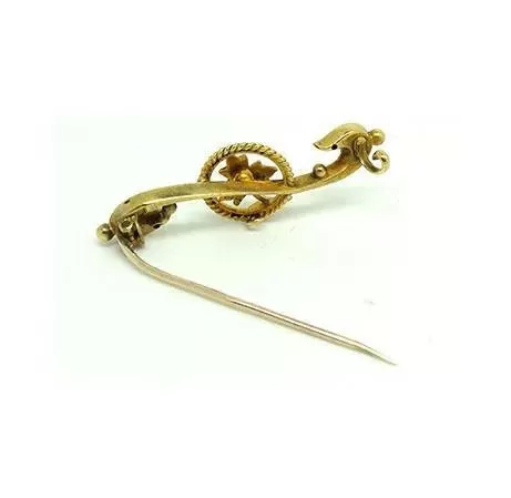 Antique Edwardian 15ct Gold Seed Pearl Brooch